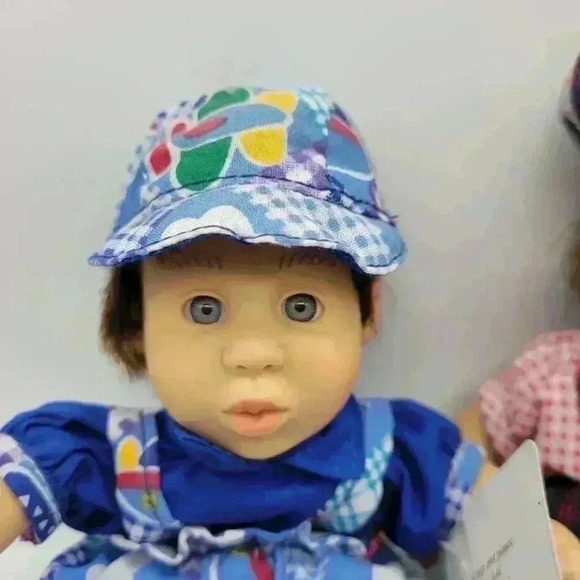 Vintage Lot of Two Palm Pals Bean Bag Kid Boy and Girl Pink Blue Outfit With Tag - Picture 14 of 14